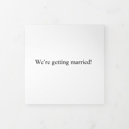 "Wir werden verheiratet!" Tri-Fold-Hochzeitskarte Dreifach Gefaltete Karte (Cover)