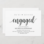 Wir werden verlobt, Engagement Party lädt ein Einladung (Vorne/Hinten)