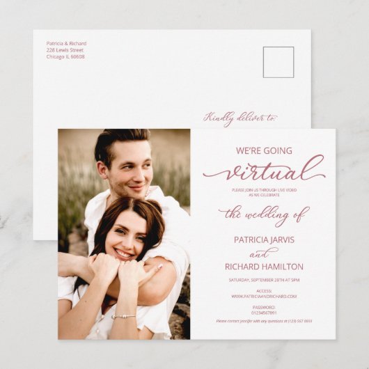 Wir werden Virtual Wedding Foto einladen Postkarte (Vorne/Hinten)
