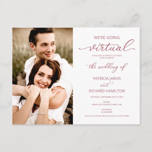 Wir werden Virtual Wedding Foto einladen Postkarte (Vorderseite)