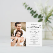 Wir werden Virtual Wedding Foto Einladung Postc Postkarte (Stehend Vorderseite)