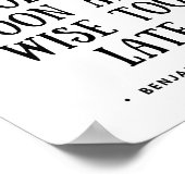 Wir werden zu früh alt und klug zu spät poster (Ecke)