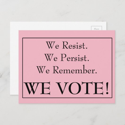 Wir widerstehen, wir bleiben, wir erinnern uns, da postkarte (Vorne/Hinten)