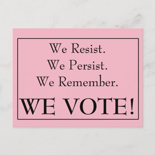 Wir widerstehen, wir bleiben, wir erinnern uns, da postkarte (Vorderseite)