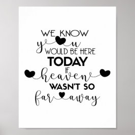 Wir wissen, dass du heute hier sein würdest poster