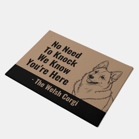 Wir wissen, dass Sie hier sind Funny Welcome Fußmatte (Schrägansicht)