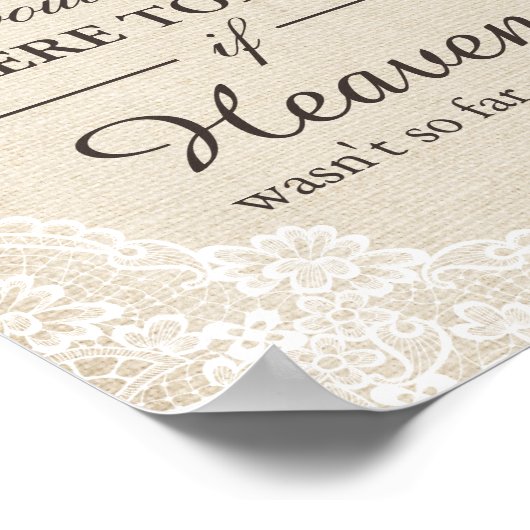 Wir wissen, dass Sie hier sind Rustikal Burlap Flo Poster (Ecke)