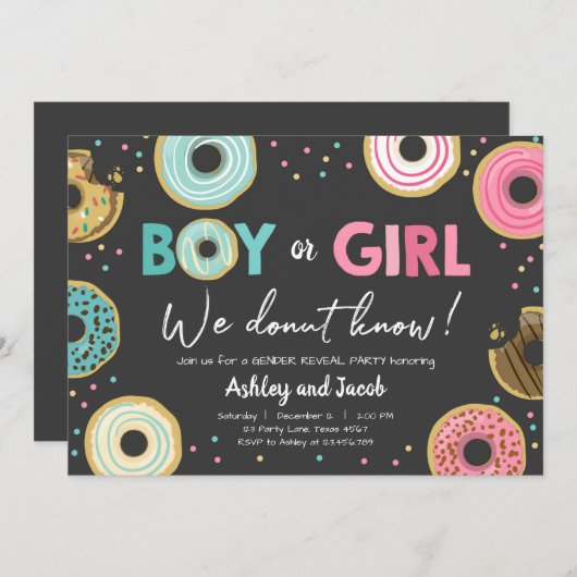 Wir wissen nicht, Junge oder Mädchen Geschlecht of Einladung (Vorne/Hinten)