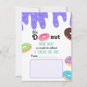 Wir wissen nicht Lehrer Danke Karte (Vorderseite)