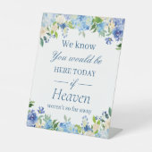Wir wissen, Sie wären hier Blue Hydrangeas Floral Sockelschild (Vorderseite)