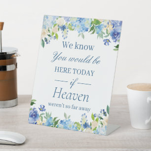 Wir wissen, Sie wären hier Blue Hydrangeas Floral Sockelschild