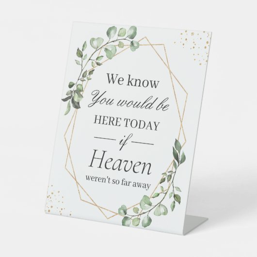 Wir wissen, Sie wären hier Eukalyptus geometric Sockelschild (Vorderseite)