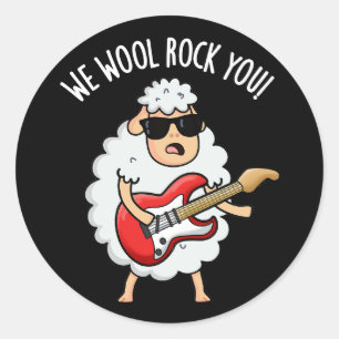 Wir Wolle Rocken Euch Lustiges Schaf Pun Schwarz B Runder Aufkleber