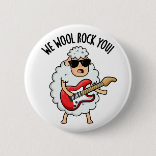Wir Wolle Rocken Euch Lustiges Schaf Wortspiel  Button