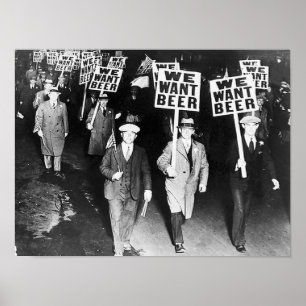 Wir wollen Bier Protest Alte Fotografie. Vintage B Poster