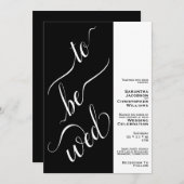 Wir wollen eine moderne, minimale Schwarz-Weiß-Hoc Einladung (Vorne/Hinten)