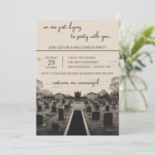 Wir wollen nur mit dir Halloween-Party Party mache Einladung (Stehend Vorderseite)