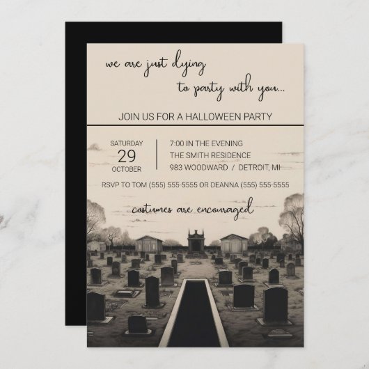 Wir wollen nur mit dir Halloween-Party Party mache Einladung (Vorne/Hinten)