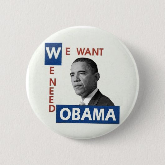 Wir wollen Obama Button (Vorderseite)