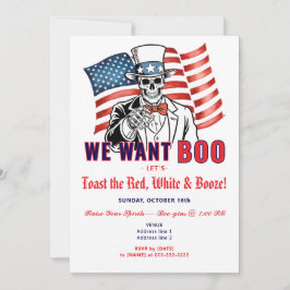 Wir Wollte Boo Patriotic Halloween Costume Party Einladung