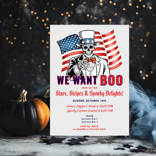 Wir Wollte Boo Patriotic Halloween Costume Party Einladung