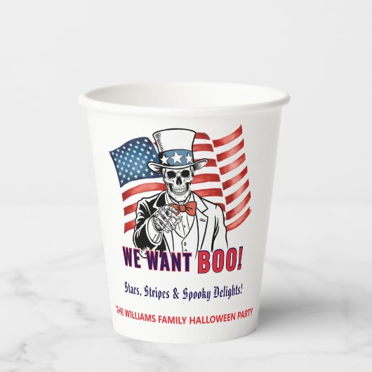Wir Wollte Boo Patriotic Halloween Costume Party Pappbecher (Vorderseite)