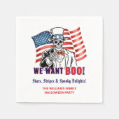Wir Wollte Boo Patriotic Halloween Costume Party Serviette (Vorderseite)