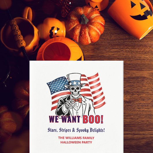 Wir Wollte Boo Patriotic Halloween Costume Party Serviette