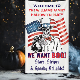 Wir Wollte Boo Patriotic Halloween-Party Willkomme Banner