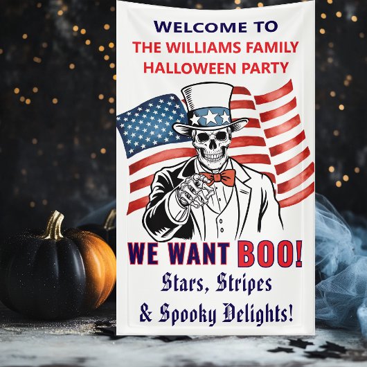 Wir Wollte Boo Patriotic Halloween-Party Willkomme Banner
