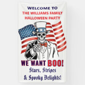 Wir Wollte Boo Patriotic Halloween-Party Willkomme Banner (Vertikal)