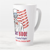 Wir Wollte Boo Patriotic Halloween Skeleton Uncle  Milchtasse (Rechte Ecke)