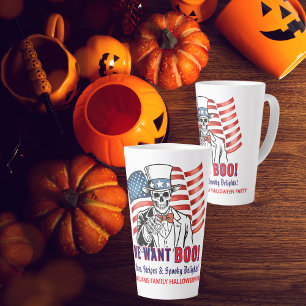 Wir Wollte Boo Patriotic Halloween Skeleton Uncle  Milchtasse