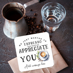 wir wollten einfach nur espresso zum Ausdruck brin Quadratischer Aufkleber