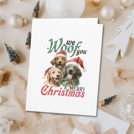 Wir woof Ihnen ein froher Illustrierter Weihnachts Karte