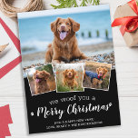 Wir woof Sie frohe Weihnachts-Hund Pet Foto Collag Postkarte<br><div class="desc">Wir würden dir frohe Weihnachten wünschen! Versenden Sie niedliche und lustige Urlaubstage mit dieser niedlichen personalisierten Haustier Foto Urlaubskarte. Frohe Weihnachtswünsche vom Hund mit niedlichen Pfotendrucken in einem lustigen, modernen Foto Collage Design. Fügen Sie dem Hund die Fotos oder Fotos Ihrer Familie hinzu und personalisieren Sie mit Familienname, Nachricht und...</div>