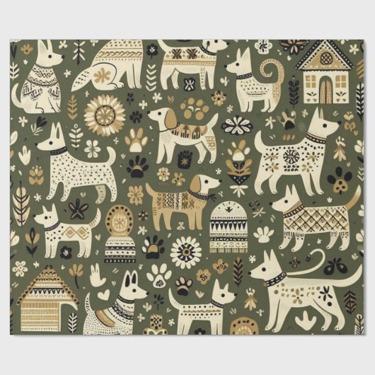 Wir woof the Holidays! Geschenkpapier (Flach)