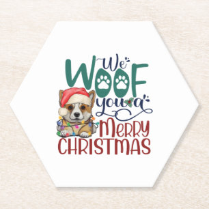 Wir woof You a Frohe Weihnachten - Funny Corgi Dog Untersetzer