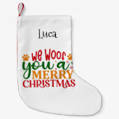 Wir wuchten dir ein frohes Weihnachtsfest mit Hund Kleiner Weihnachtsstrumpf (Vorderseite)