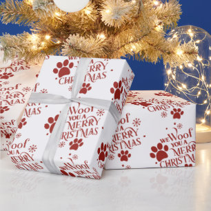 Wir wuffen euch ein frohes Weihnachtsfest Geschenkpapier
