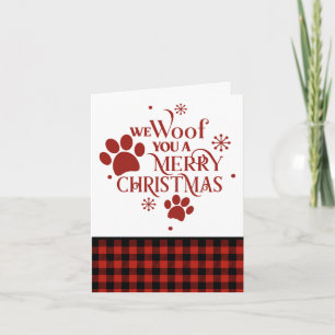 Wir wuffen Ihnen ein frohes Weihnachtsfest Hund Karte