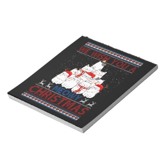 Wir wünschen dir ein gemütliches Weihnachtskätzche Notizblock (Rotiert)