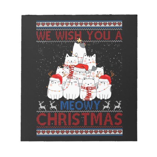 Wir wünschen dir ein gemütliches Weihnachtskätzche Notizblock (Vorderseite)