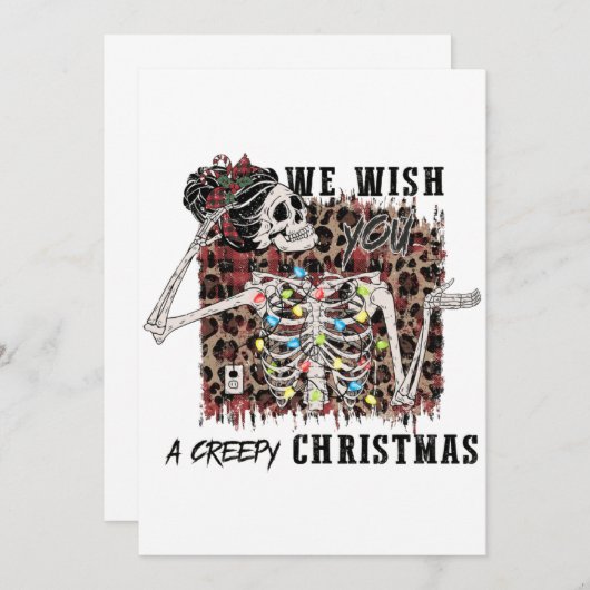 Wir wünschen dir ein gruseliges Weihnachtslied Dankeskarte (Vorne/Hinten)