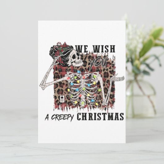 Wir wünschen dir ein gruseliges Weihnachtslied Einladung (Stehend Vorderseite)