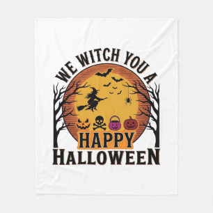 Wir wünschen euch ein frohes Halloween Vintage Fleecedecke