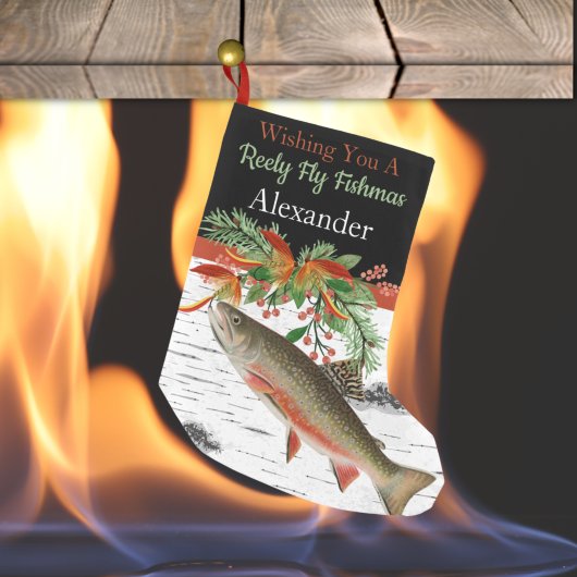 Wir wünschen euch ein nettes Fliegen, Forelle Klei Kleiner Weihnachtsstrumpf
