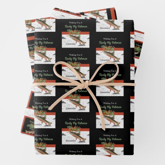 Wir wünschen Euch ein wirklich fliegendes Fischfil Geschenkpapier Set (Beispiel)