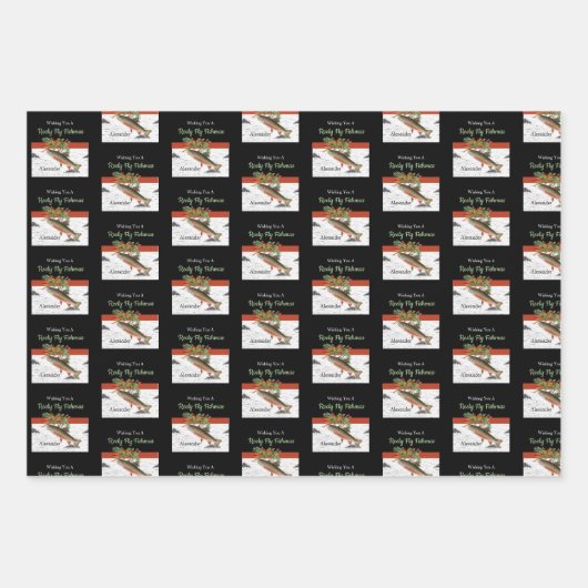 Wir wünschen Euch ein wirklich fliegendes Fischfil Geschenkpapier Set (Vorderseite)