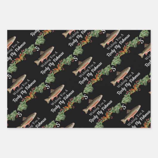 Wir wünschen Euch ein wirklich fliegendes Fischfil Geschenkpapier Set (Vorderseite)